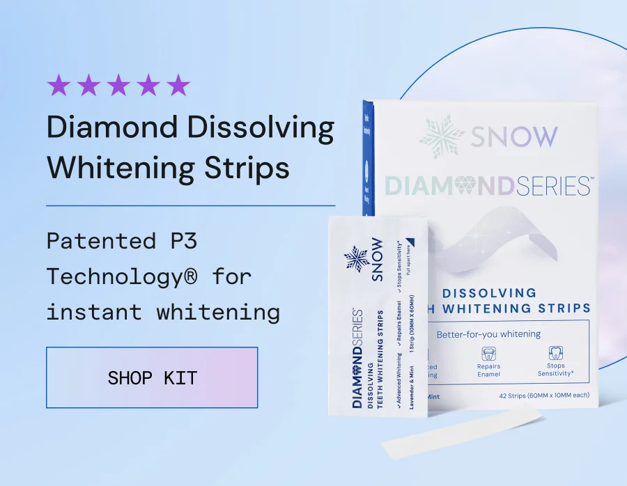 Diamond Dissolving Whitening Strips - Patented P3 Technology for instant whitening.