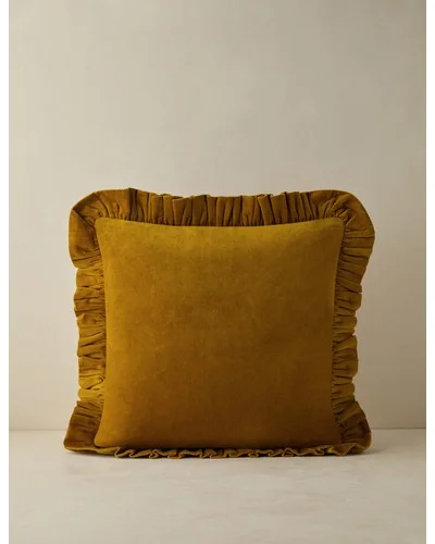 Mauree Velvet Pillow - Mustard / Square / Pillow Cover Only