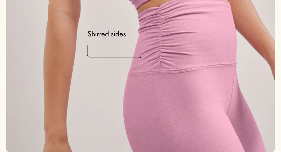 Spacedye Raise The Barre Shirred Legging in Pink Haze Heather