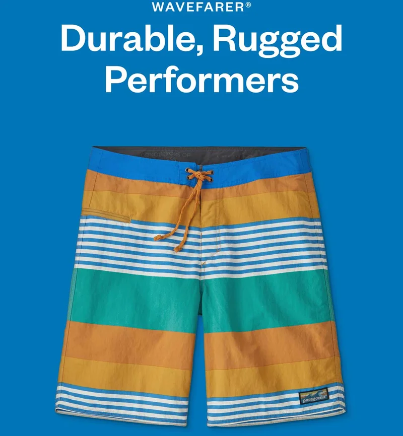 Wavefarer Boardshorts. Durable, rugged performers.