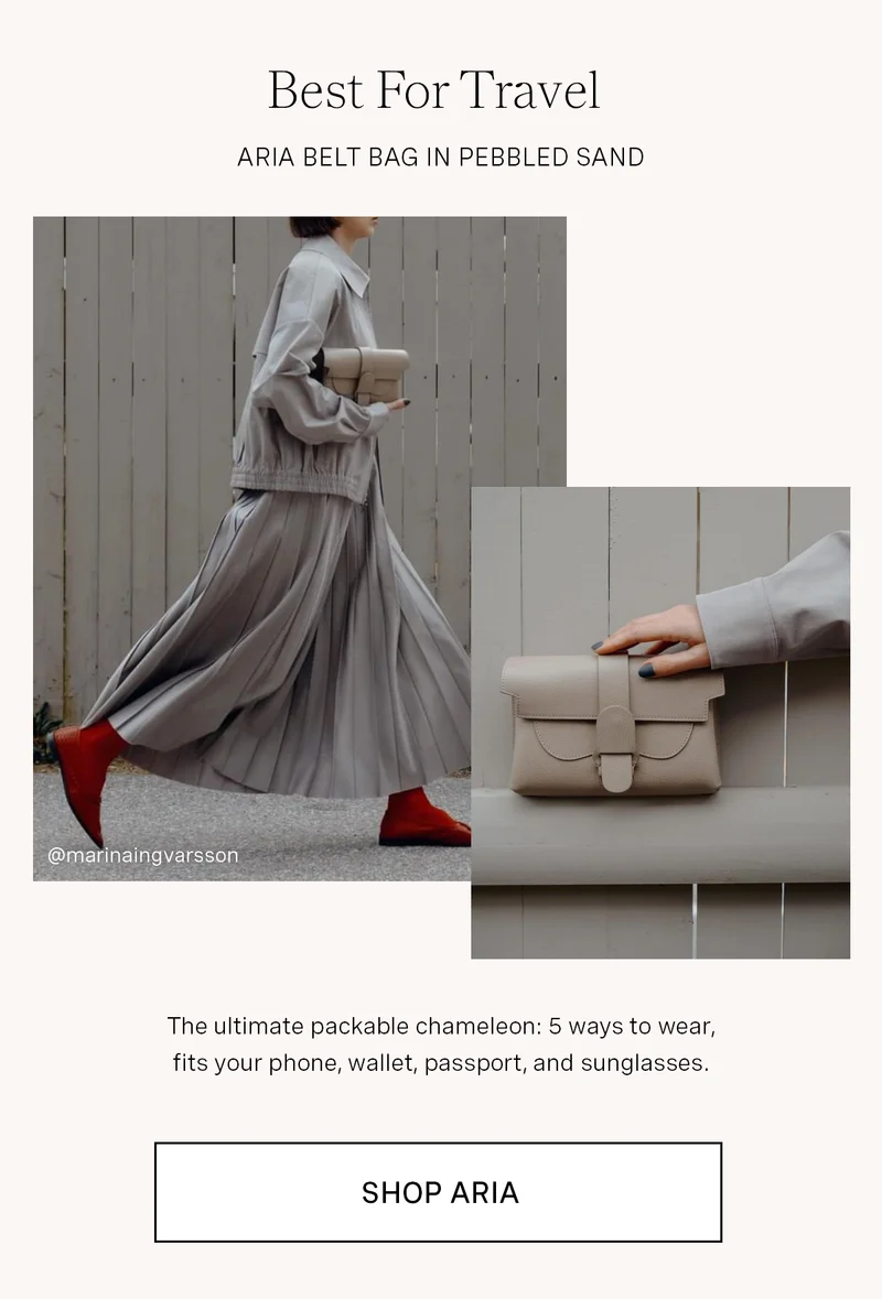 Perfectly Repacked Aria Belt Bag in Pebbled Sand