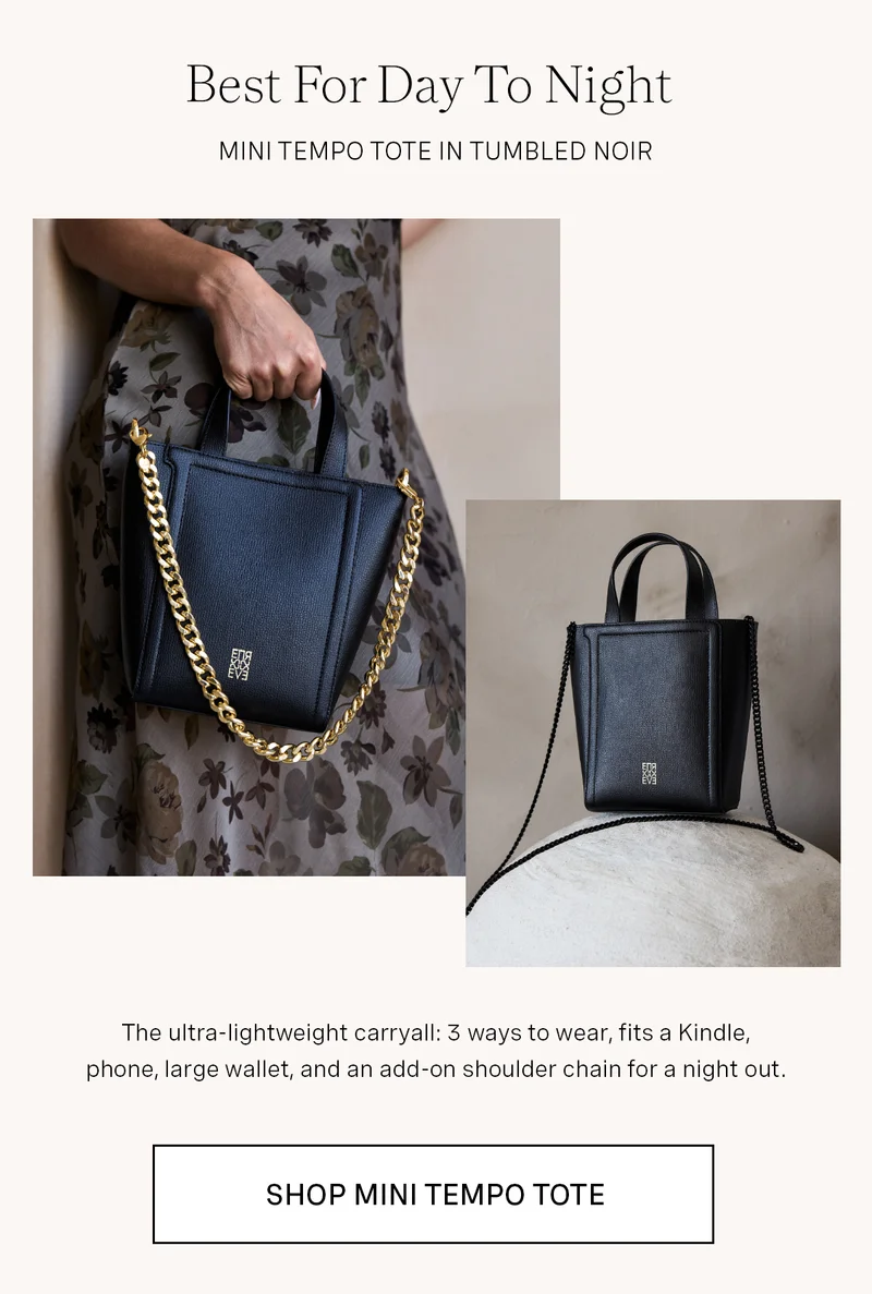 Brand New Mini Tempo Tote in Tumbled Noir