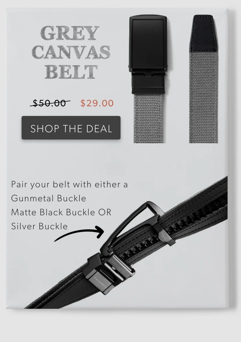 Shop Grey Canvas Belt. Now $29.00