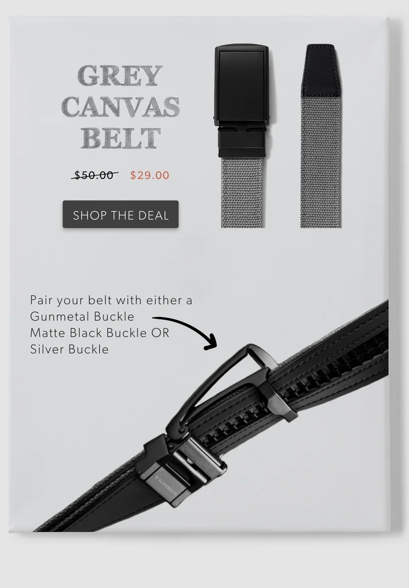 Shop Grey Canvas Belt. Now $29