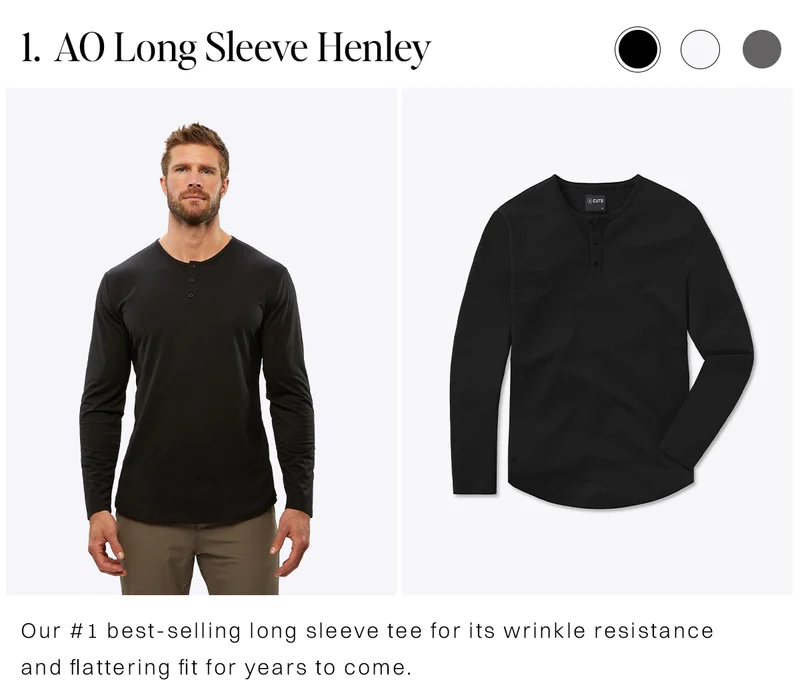 AO Long Sleeve Henley
