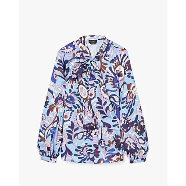 Autumn Paisley Tie-neck Shirt