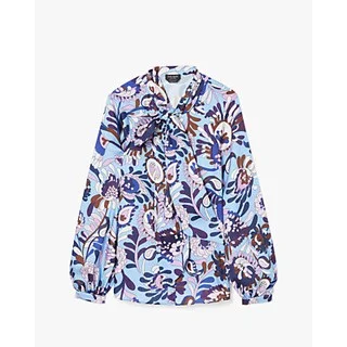 Autumn Paisley Tie-neck Shirt