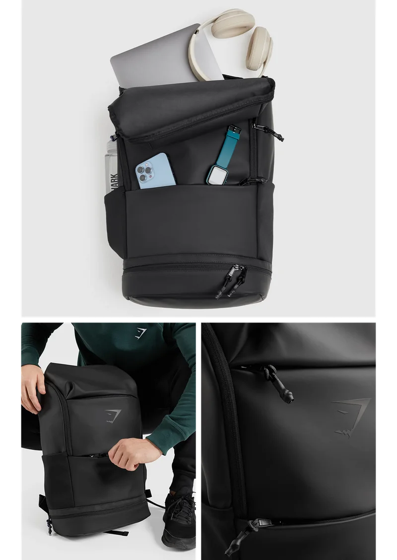SLEEK BACKPACK ROLL TOP - Black.