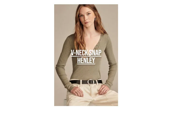 V-Neck Snap Henley