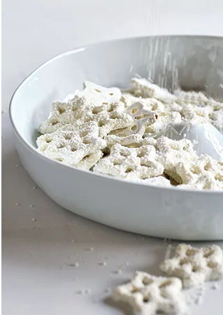White Snowflake Pretzels
