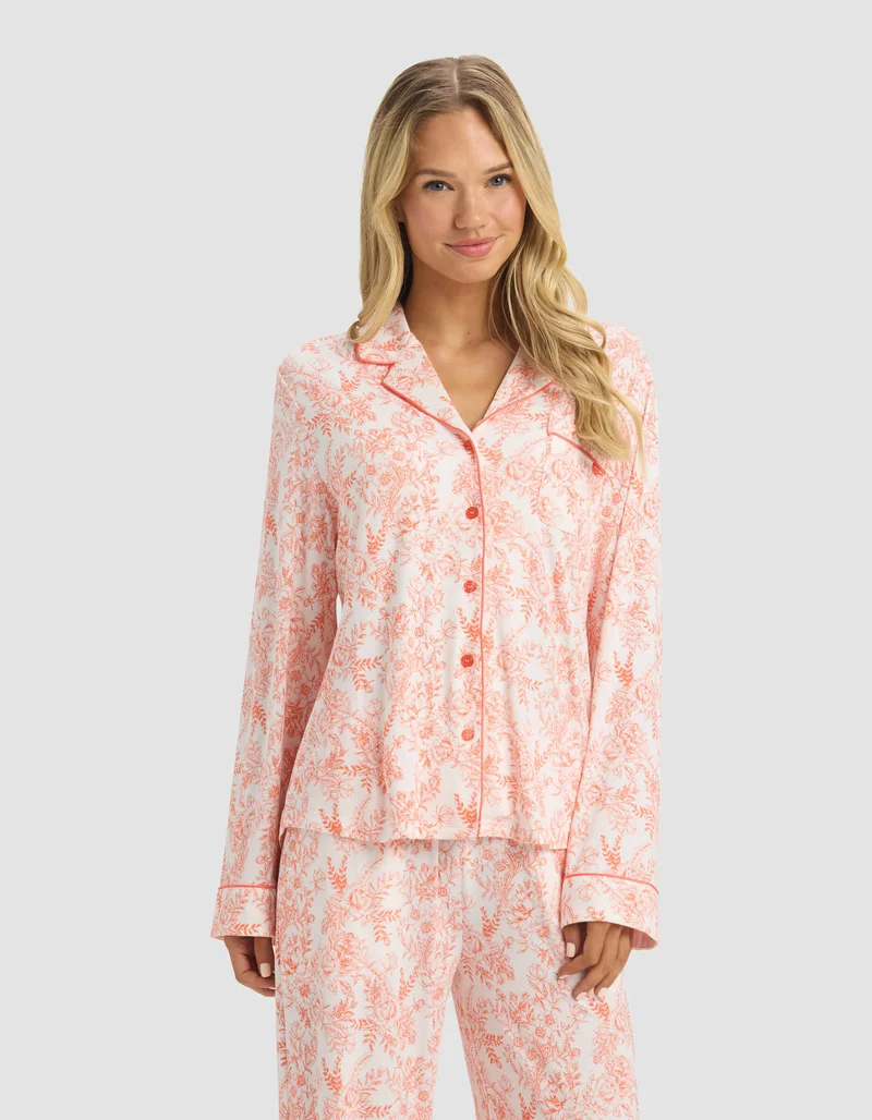 Image of Women's Bamboo Stretch-Knit Long Sleeve Pajama Top