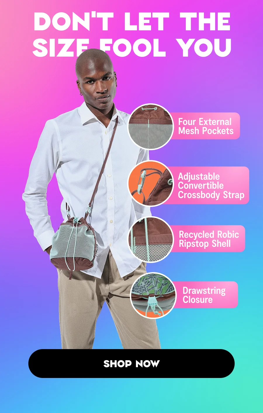 Drawstring Crossbody Pouch