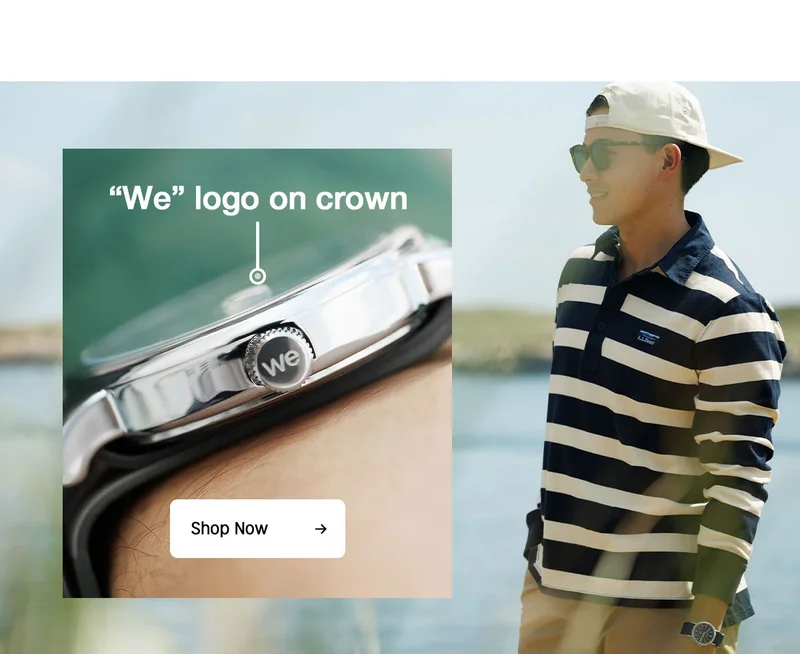 "We" logo on crown | Shop Now