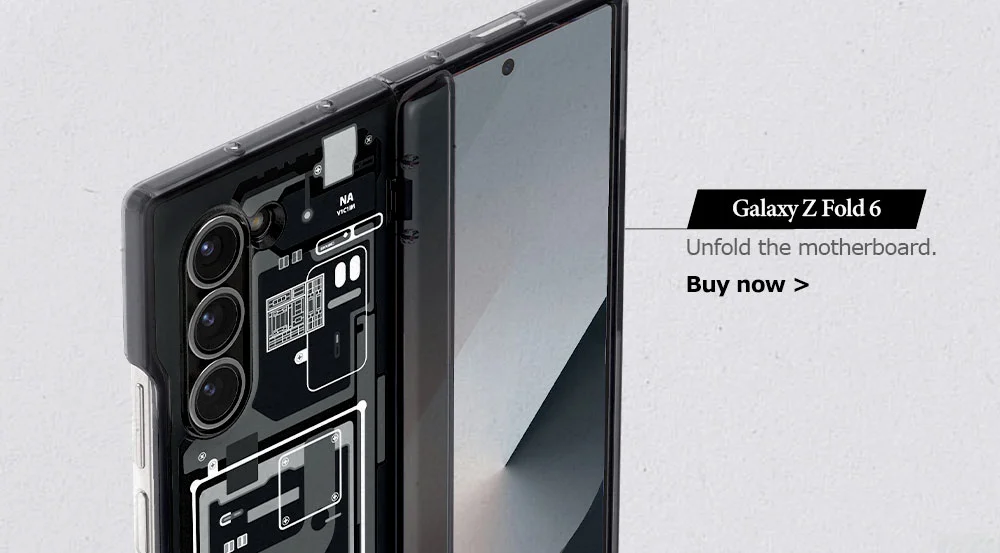 Unfold the motherboard. Buy Samsung Galaxy Z Fold 6 Ultra Hybrid Zero:One case now.
