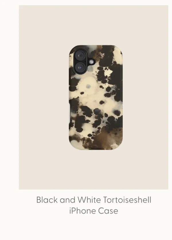 Black and White Tortoiseshell Pattern iPhone Case
