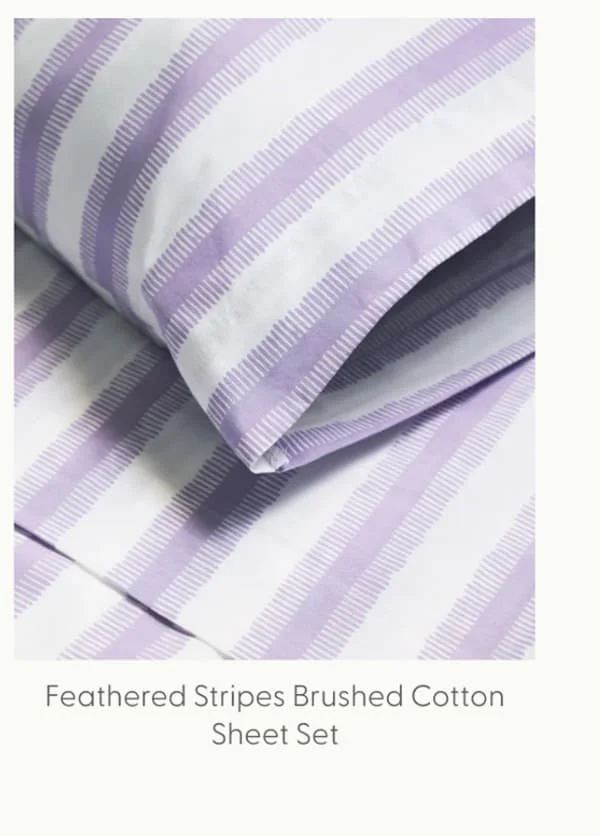 Feathered Stripes Brushed Cotton Sheet Set