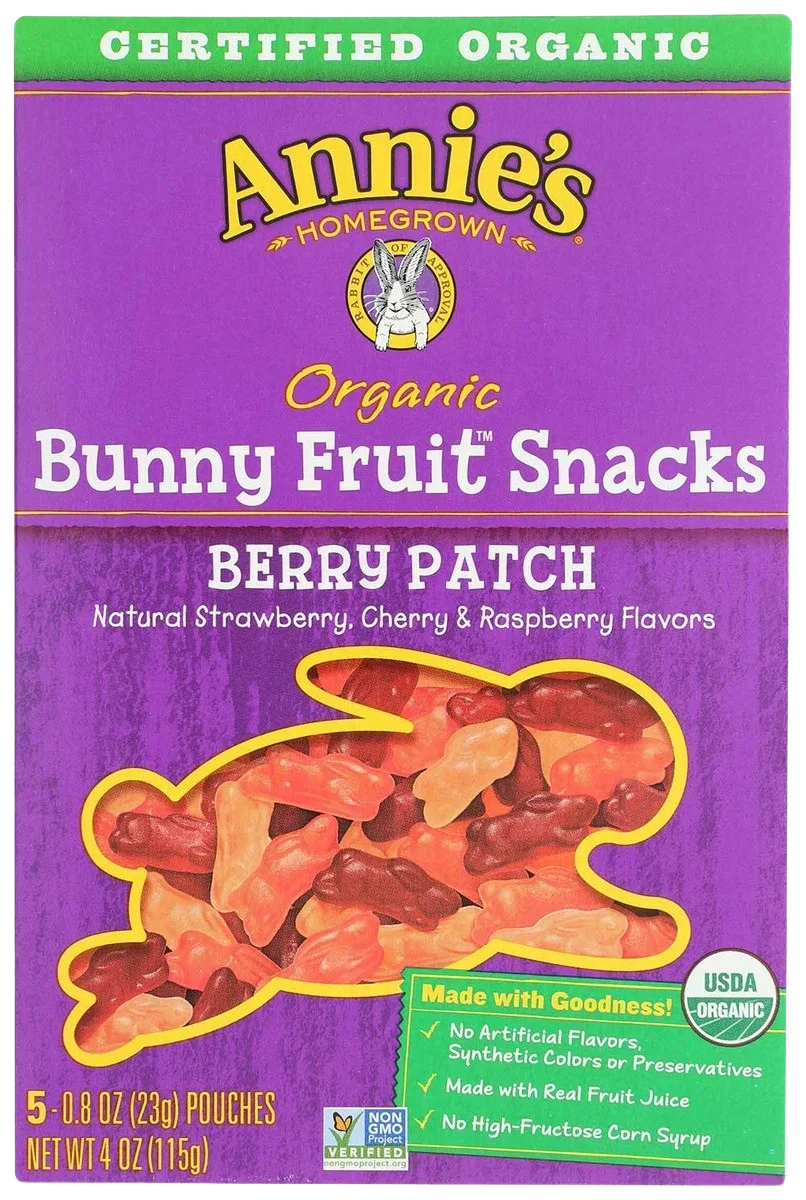 Image of Annie's Homegrown Organic Bunny Fruit Snacks - Berry Patch (5 Pouches)