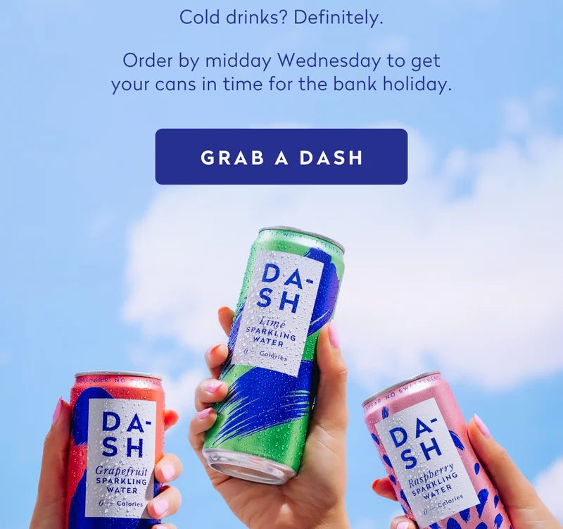 Cold drinks? Definitely.  Order by midday Wednesday to get your cans in time for the bank holiday.