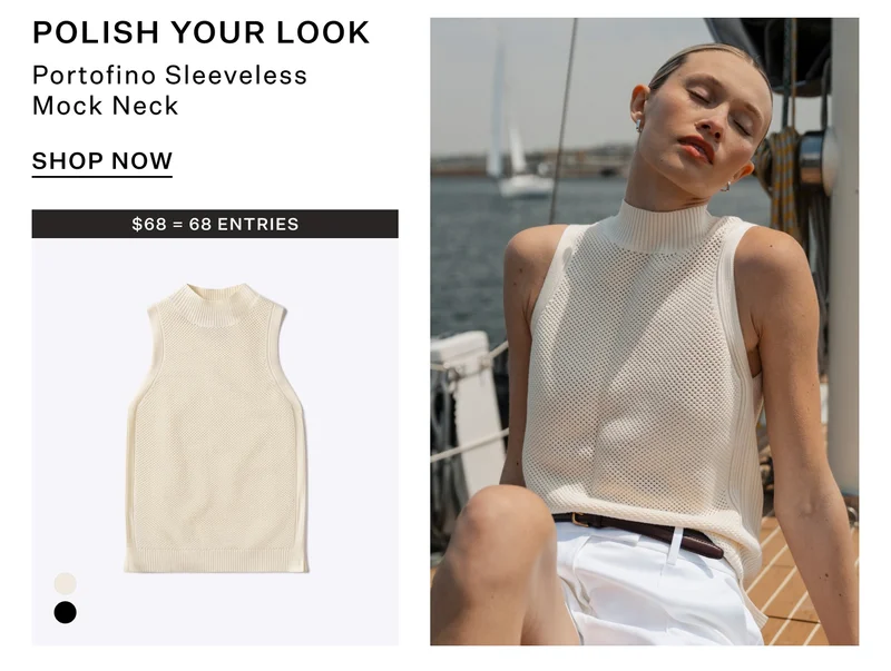Portofino Sleeveless Mock Neck
