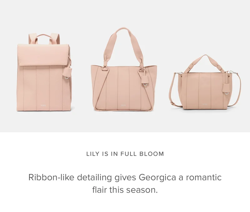 In Full Bloom: Ribbon-like detailing gives Georgica a romantic flair this season.
