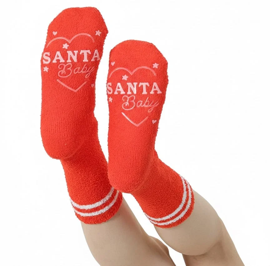 Image of Santa Baby Fuzzy Crew Socks