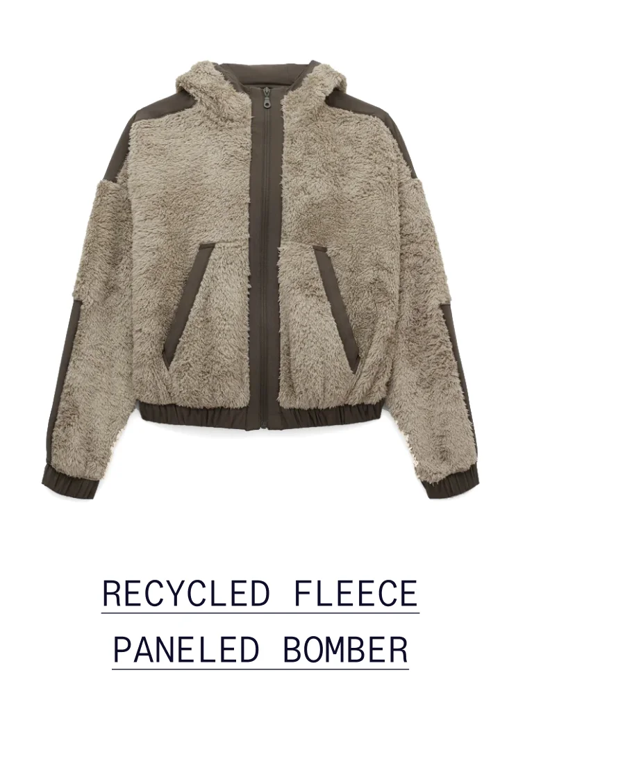 Recycled Fleece Paneled Bomber