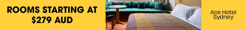 Ace Hotel Sydney colorful and comfortable room. Rooms from $279 AUD.