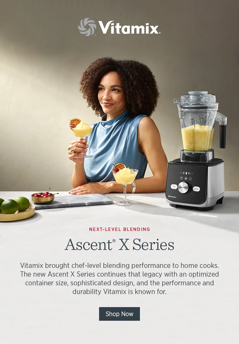 Vitamix brought chef-level blending performance to home cooks. Ascent X continues that legacy with an optimized container size, sophisticated design, and the performance and durability Vitamix is known for.