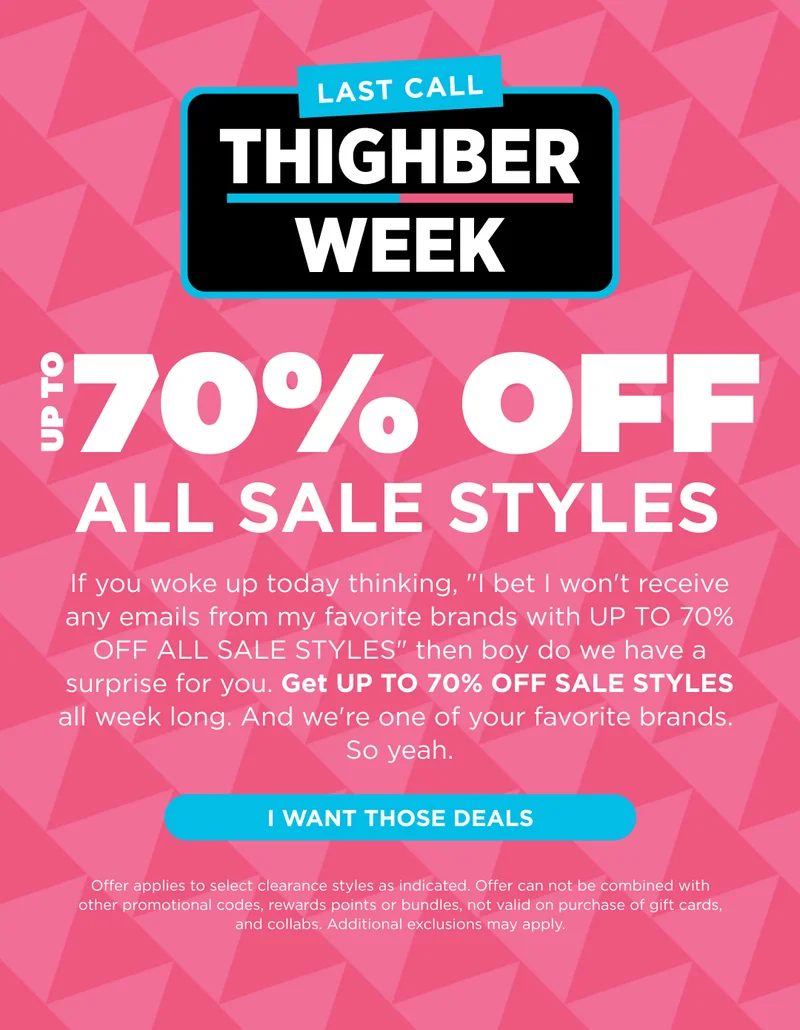 UP TO 70% OFF ALL SALE STYLES