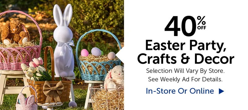 50% Off Easter Party, Crafts & Decor - Select Categories.