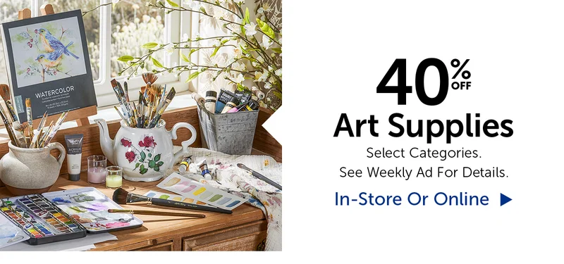 40% Off Art Supplies - Select Categories.