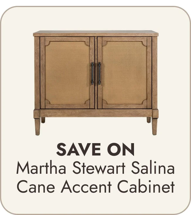 Martha Stewart Salina Woven Cane Accent Cabinet