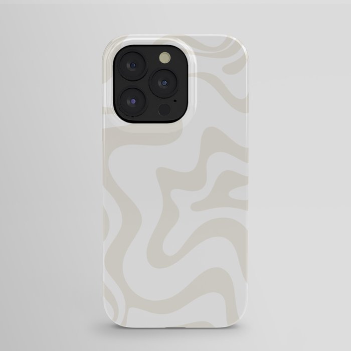 Liquid Swirl Abstract Pattern in Pale Beige and White iPhone Case iPhone Case
