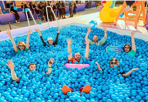 People in a ball pit