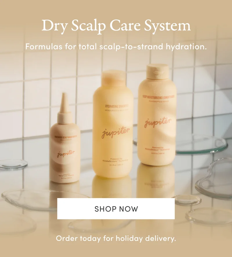 Dry Scalp Care System | Formulas for total scalp-to-strand hydration. | Shop now | Order today for holiday delivery.