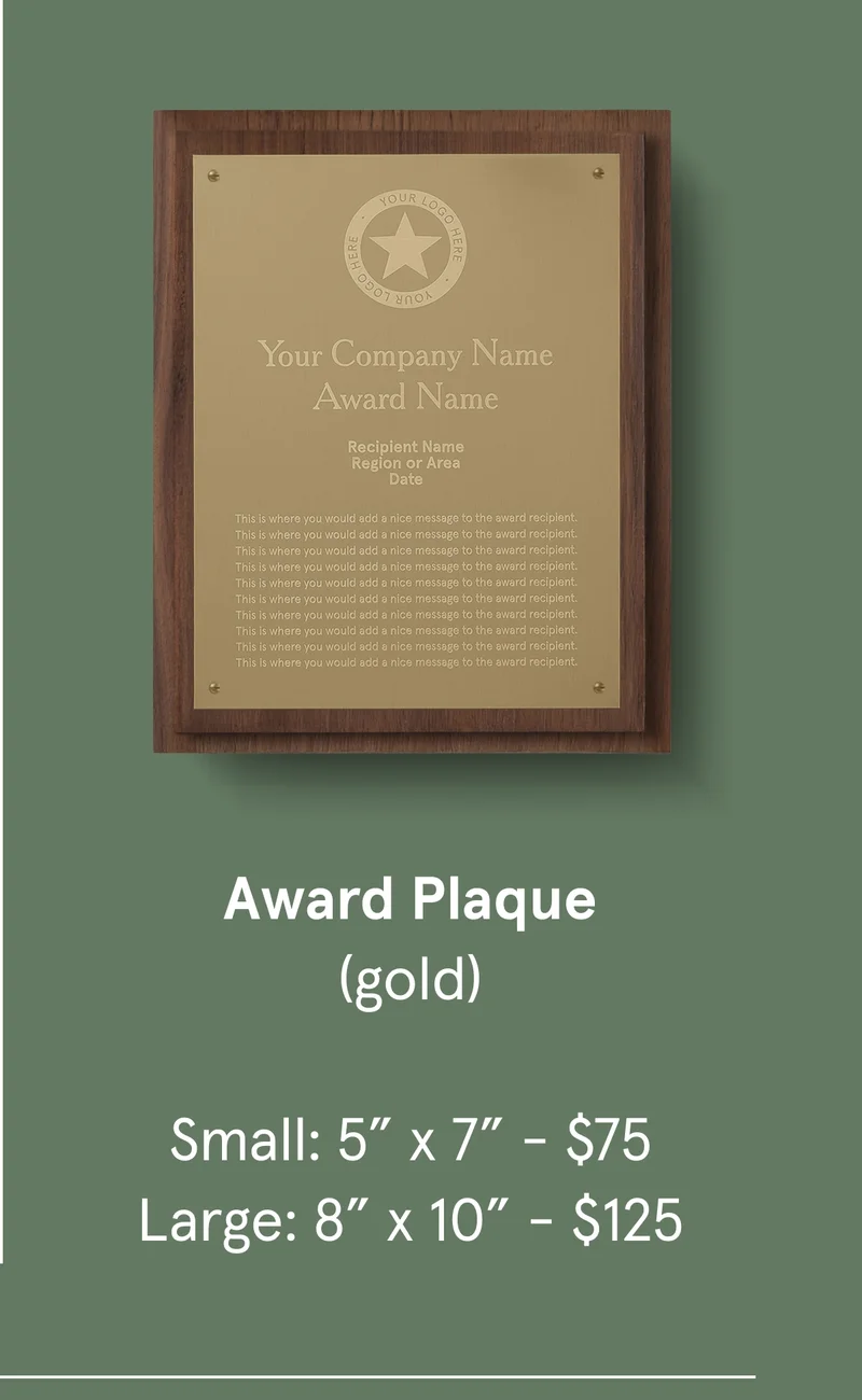 Award Plaque (gold)
