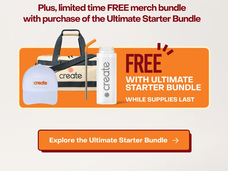 Plus, limited time FREE merch bundle with purchase of the Ultimate Starter Bundle.