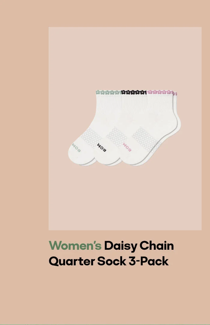 Women's Daisy Chain Quarter Sock 3-Pack