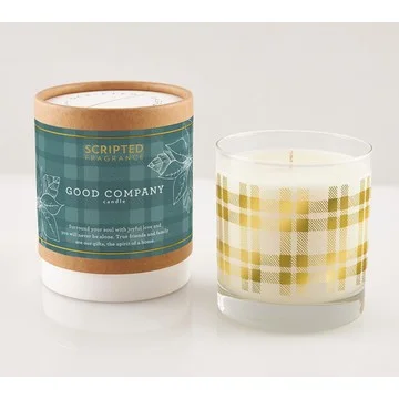 Scripted Fragrance Set of (2) 8oz. Holiday Cheers Glass Candles