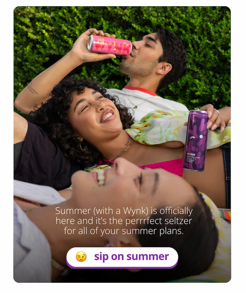 Summer (with a Wynk) is officially here and it's the perrrrfect seltzer for all your summer plans. [sip on summer]