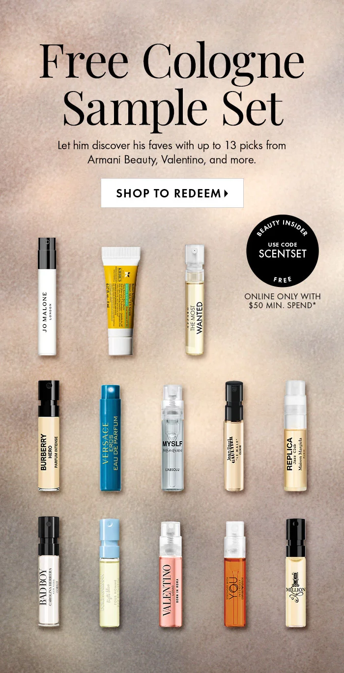 Free Cologne Sample Set