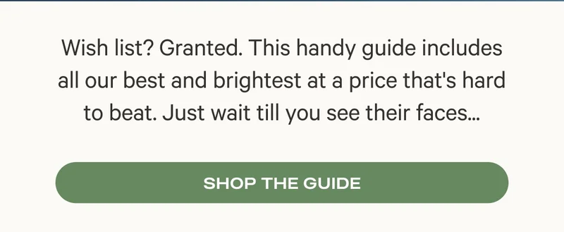 Wish list? Granted. This handy guide includes all our best and brightest at a price that's hard to beat. Just wait till you see their faces... Shop the Guide