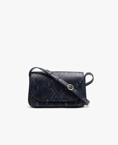 Concertina Shoulder Bag Snake Navy