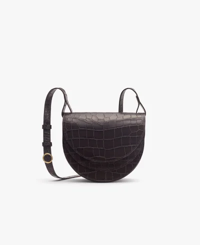 Double Moon Saddle Bag Croco Mocha