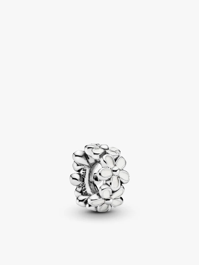 White Daisy Flower Spacer Charm White Daisy Flower Spacer Charm