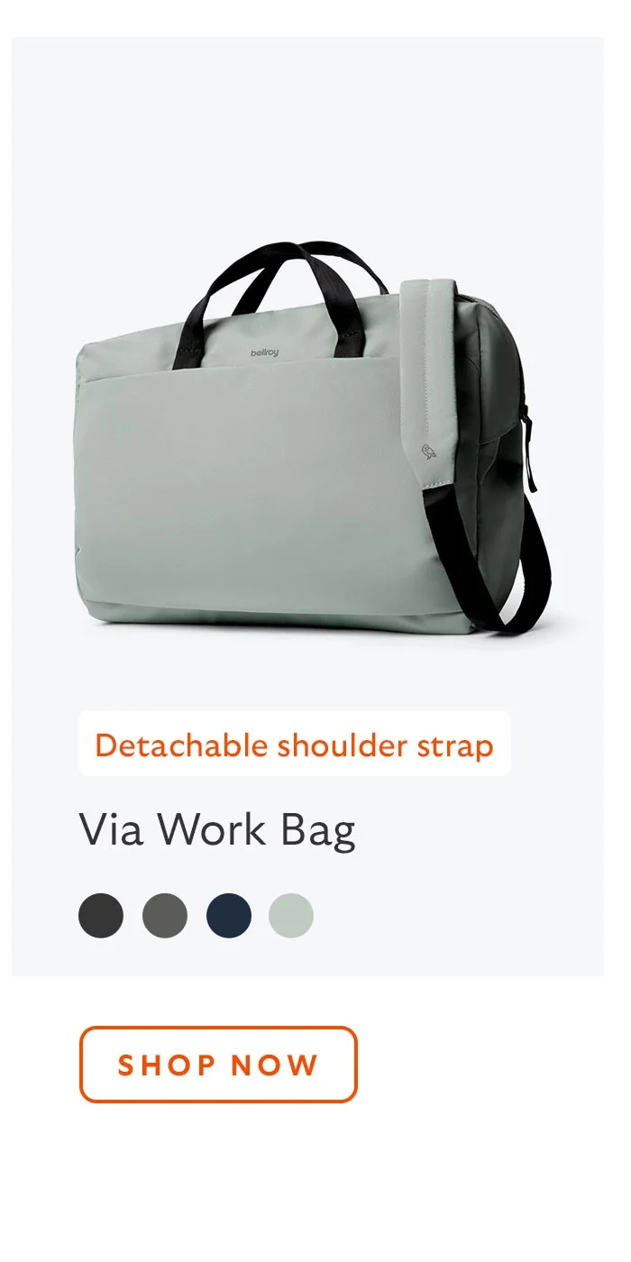 Via Work Bag (Tech Briefcase) – Eucalyptus *Detachable shoulder strap