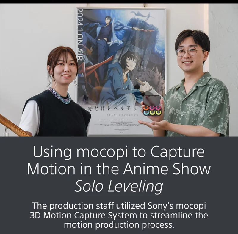 Using mocopi to Capture Motion in the Anime Show Solo Leveling | The production staff utilized Sony's mocopi 3D Motion Capture System to streamline the motion production process.