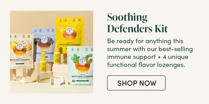 Soothing Defenders Kit  Be ready for anything this summer with our best-selling immune support + 4 unique functional flavor lozenges.