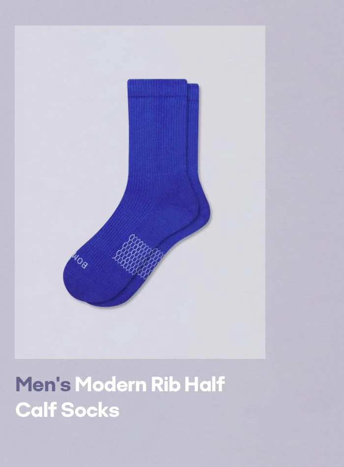 Men's Modern Rib Half Calf Socks