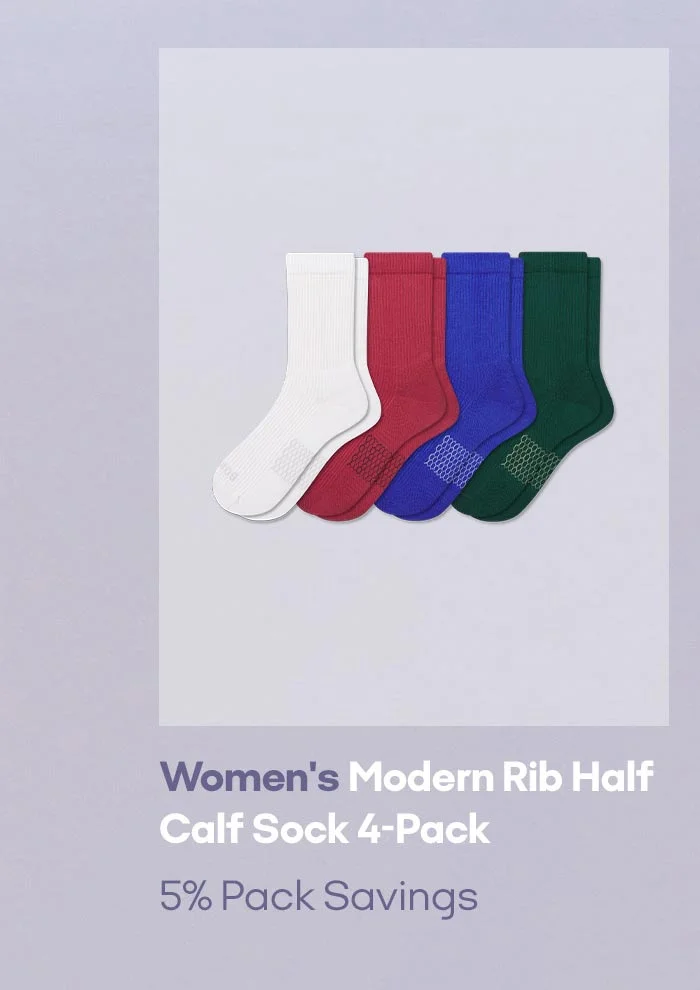 Women's Modern Rib Half Calf Sock 4-Pack 5% Pack Savings